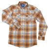 Men’s Plaid Long Sleeve Button-Up Shirt – Woven Cotton